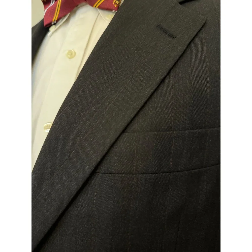 VTG Hickey Freeman Loro Piana Wool Sport Coat Men 41S‎ Herringbone Jacket Blazer